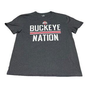 Ohio State Buckeye Nation Graphic T-Shirt XL Gray Cotton Blend Crewneck